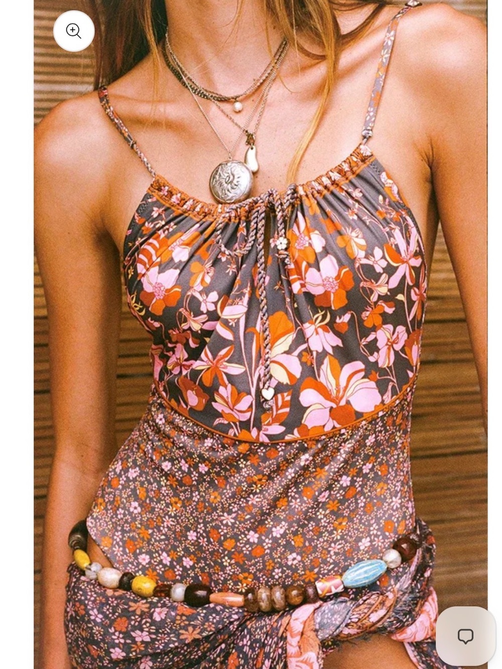Spell Love Jetty One-Piece Floral Swimsuit in Black, Pink & Orange- Balmy Nights